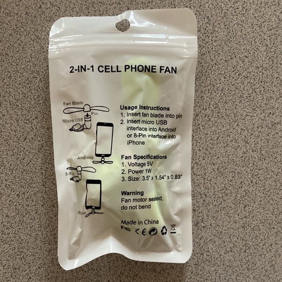 Cell phone fan! NWT! - Picture 2 of 2